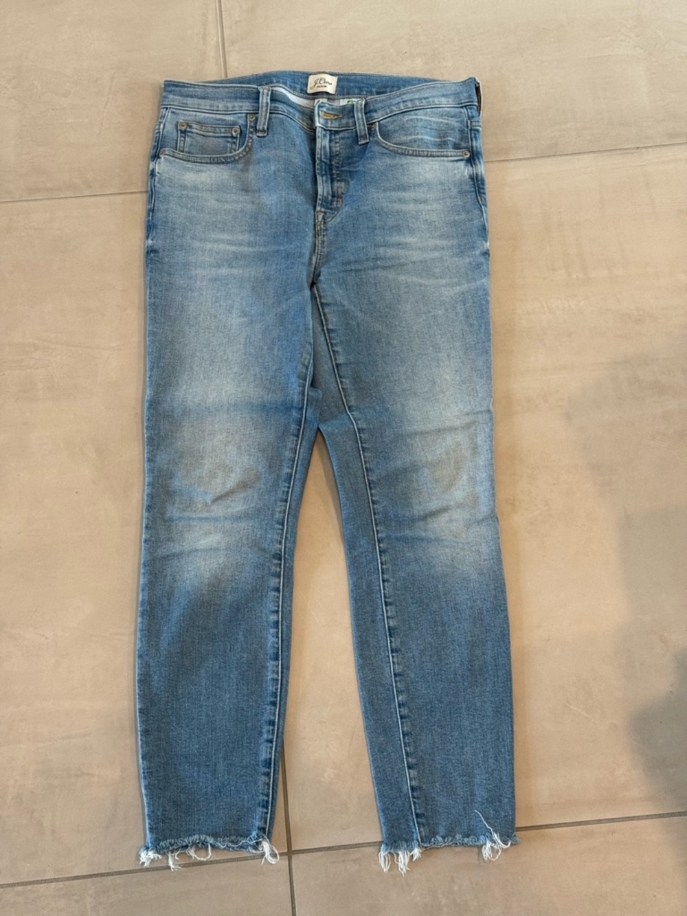 J. Crew Women's Straight Leg Jeans in Light Blue Washed Denim